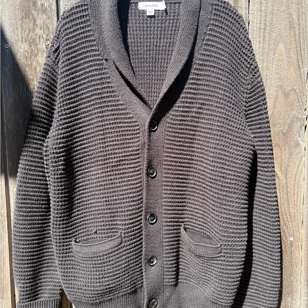 Calvin Klein Men’s Waffle Knit Cardigan